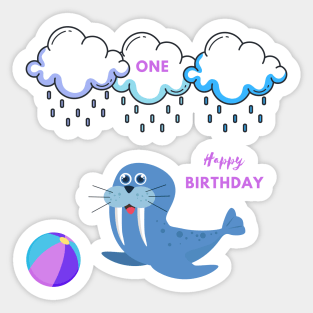 First Happy Birthday Sticker